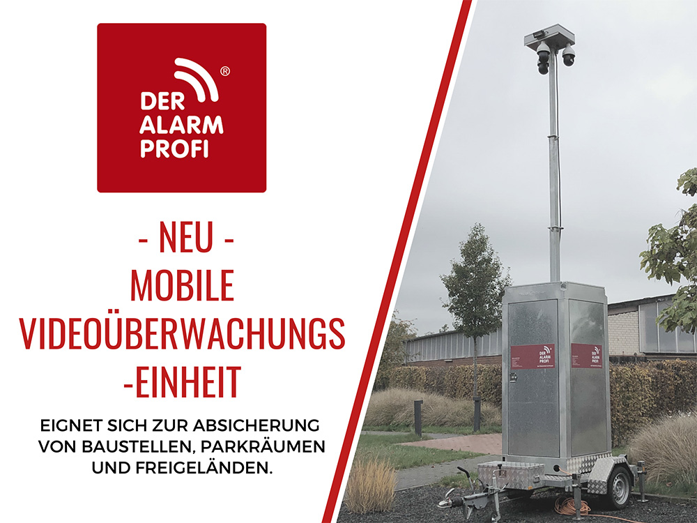 Mobile Videoüberwachungseinheit - eignet sich zur Absicherung von Baustellen, Parkräumen und Freigeländen